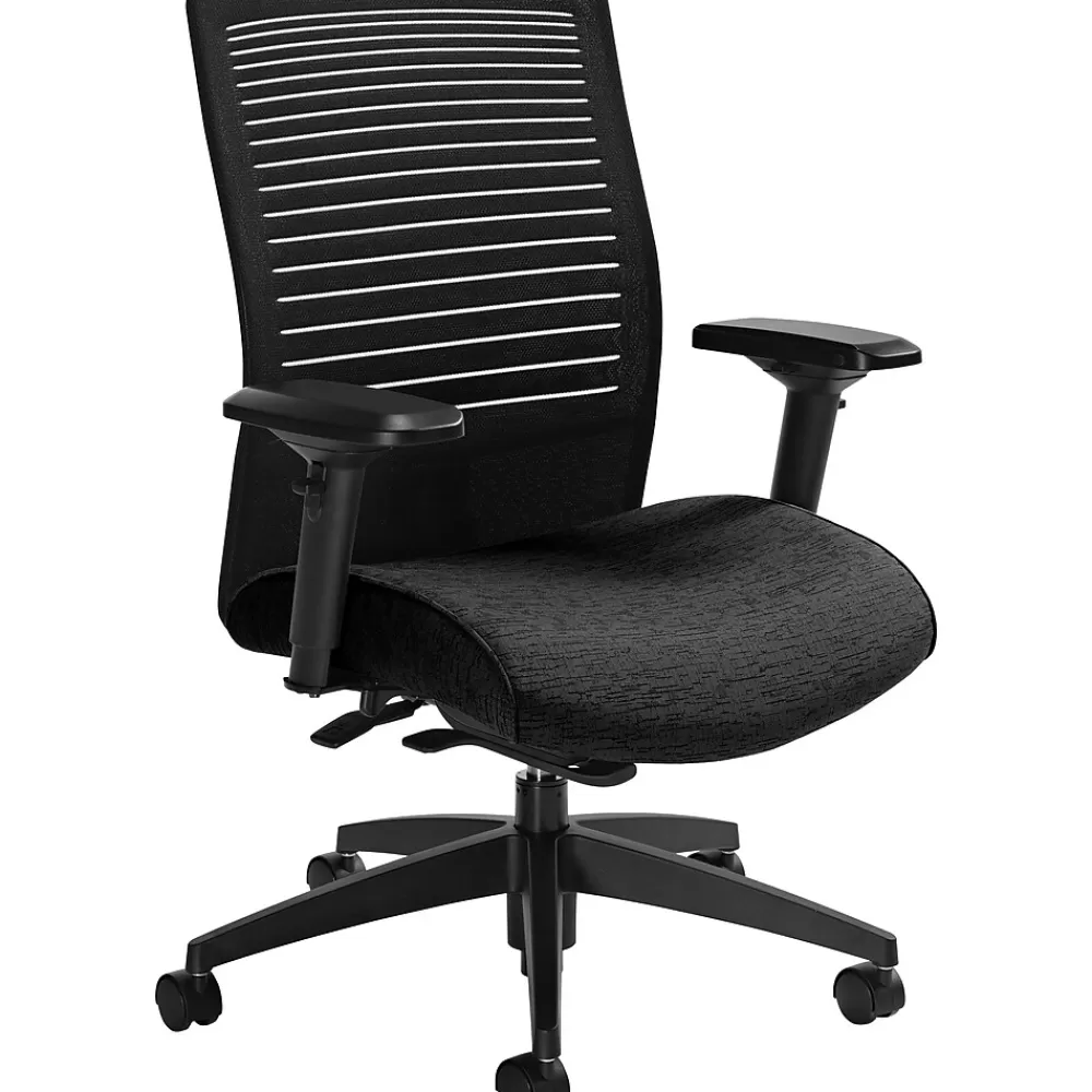 Global GIS Loover Mid-Back Weight Sensing Tilter Task Chair, Mesh/Fabric, Black/Coal Shop
