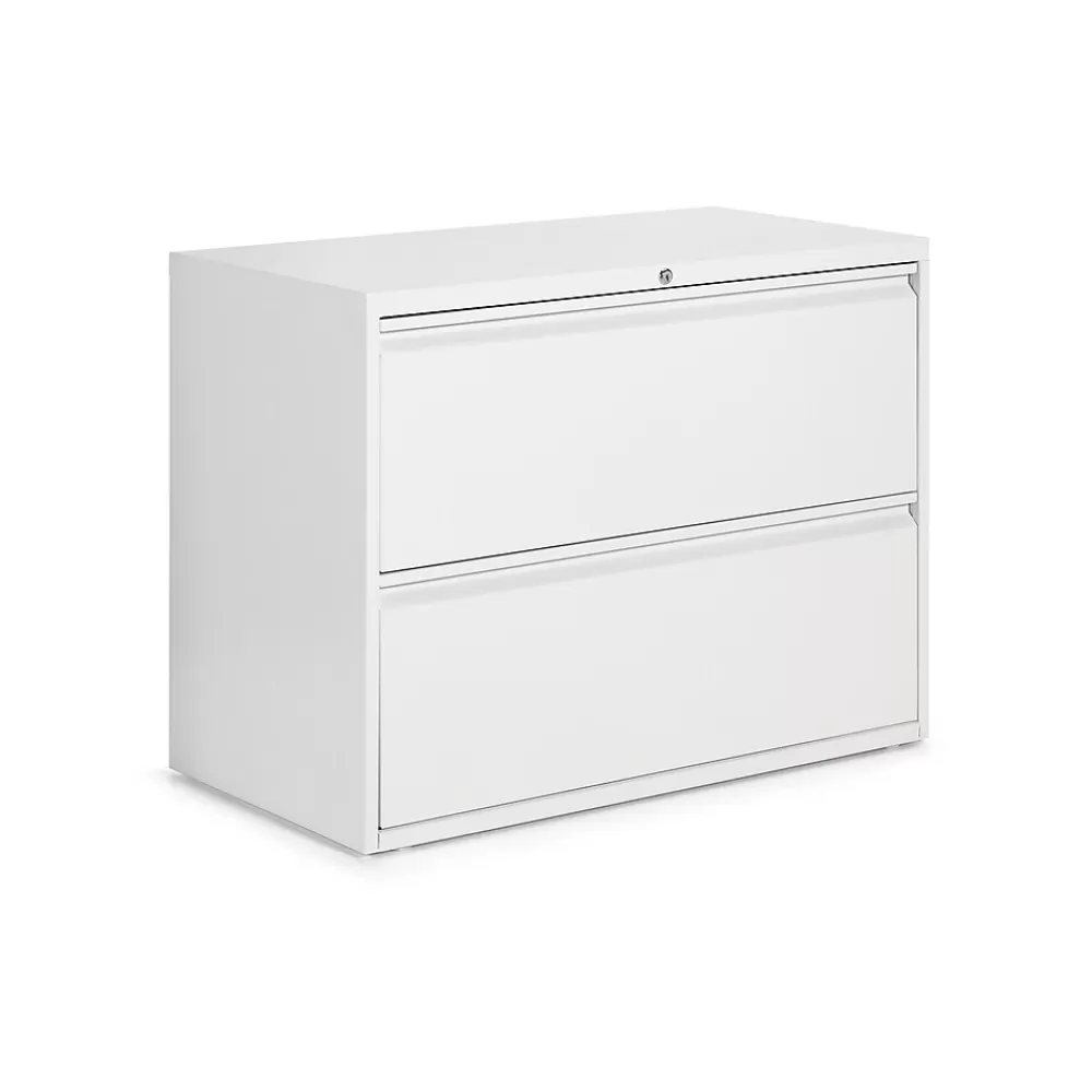 Global 9300 Plus Series 2-Drawer Lateral File Cabinet, Locking, Letter/Legal, Designer White, 36" (TD9336P-2F1H-DWT) Cheap