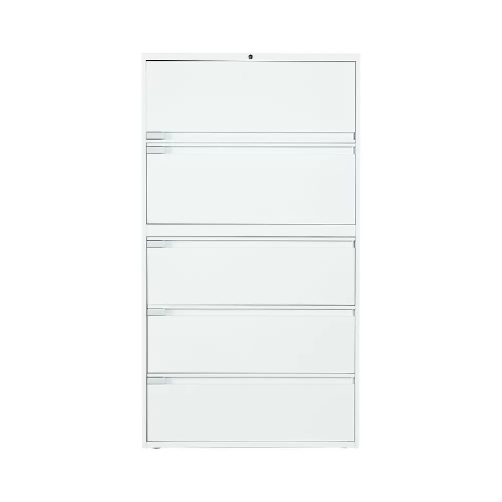 Global 9300 Plus Series 5-Drawer Lateral File Cabinet, Locking, Letter/Legal, Designer White, 36" (TD9336P5F1HDWT) Store