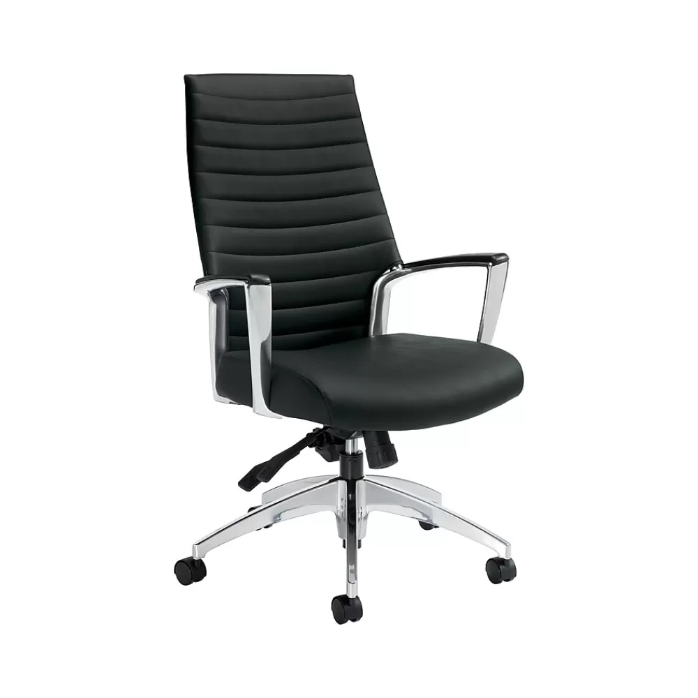 Global Accord Vinyl Computer and Desk Chair, Black (26704ALA16F) New