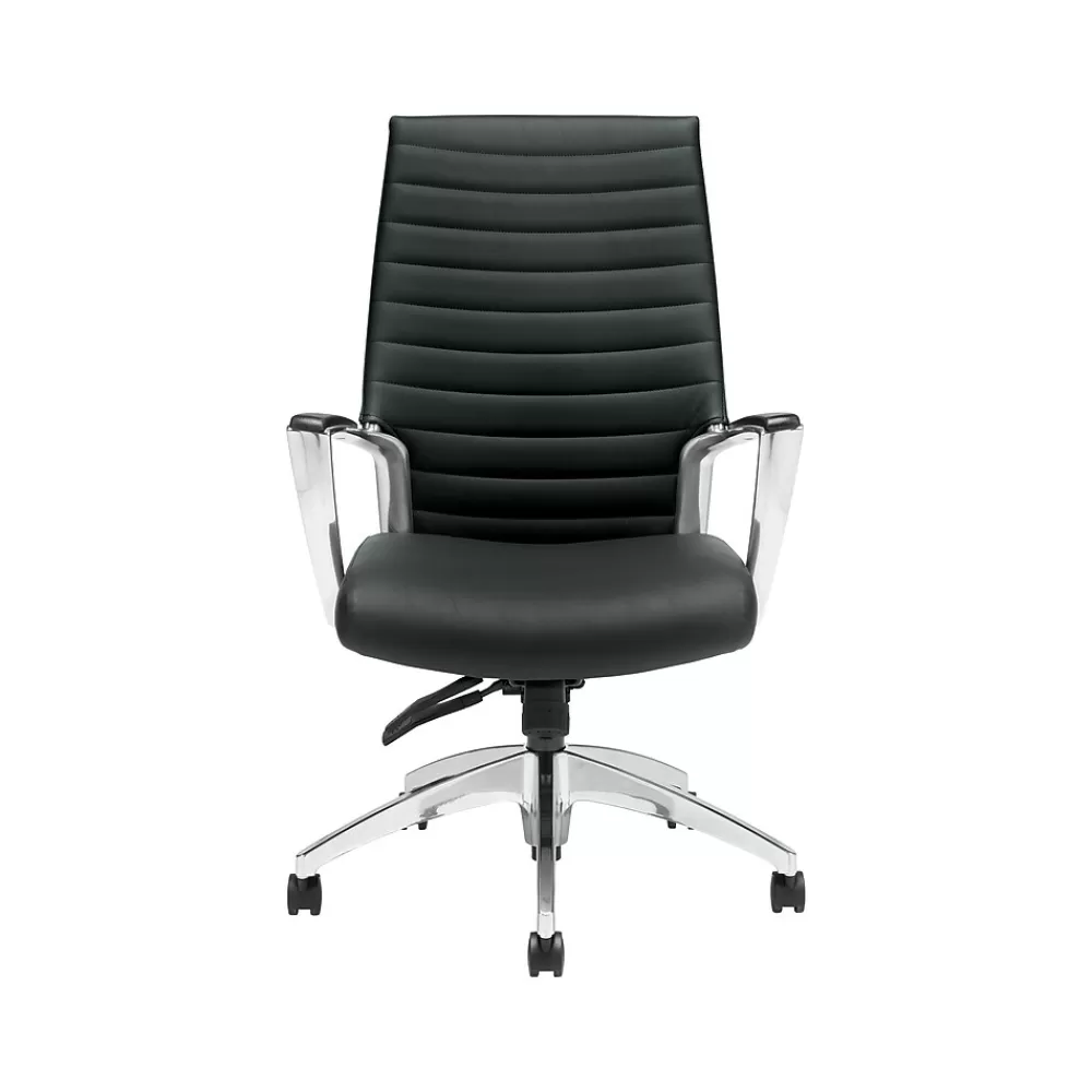 Global Accord Vinyl Computer and Desk Chair, Black (26704ALA16F) New