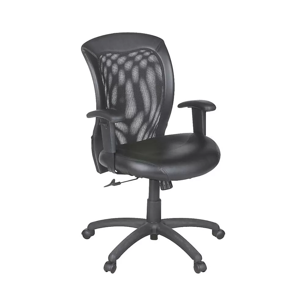 Global Airflow Ergonomic Leather Swivel Manager Chair, Black (9339BK) Best