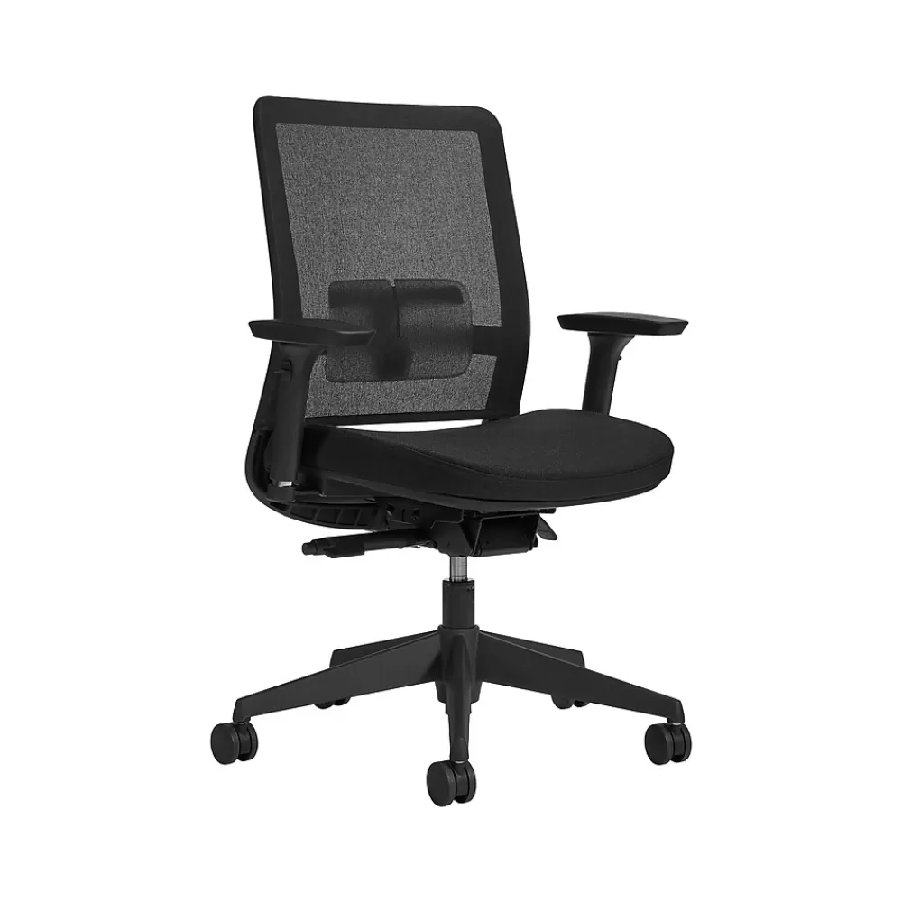 Global Factor Mesh Back Fabric Task Chair, Black (55418BKFU85) New