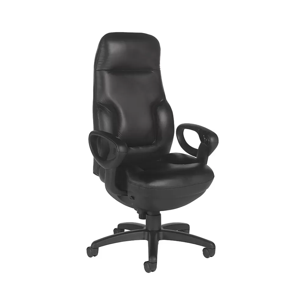 Global Leather Executive Chair, Black (2424-18BK-PD03) Outlet