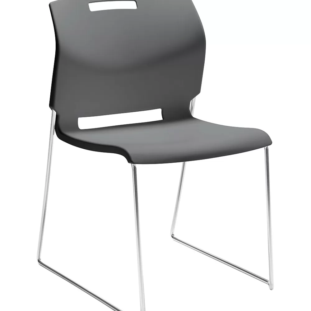 Global Popcorn Plastic Stack Chair without Arms, Platinum,, 4/Ct (TD6711-PLT) Cheap
