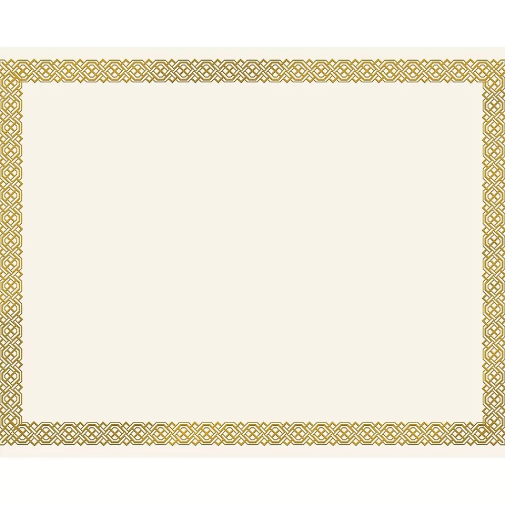 Great Papers Braided Foil Certificates, 8.5" x 11", Beige/Gold, 15/Pack (963006) Store