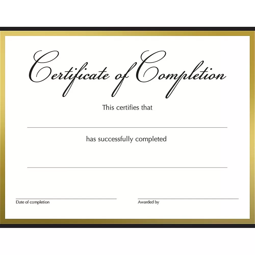 Great Papers Completion Certificates, 8.5" x 11", White/Black/Gold, 15/Pack (2020150) Cheap