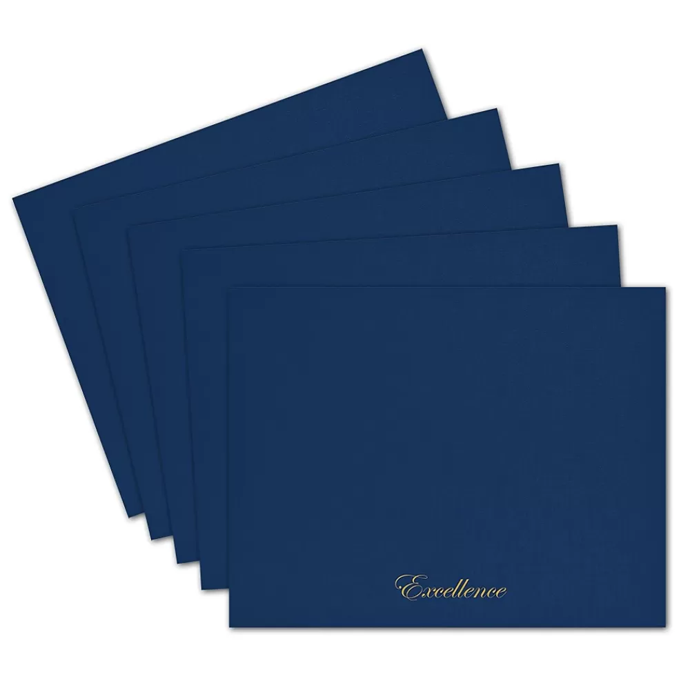 Great Papers Excellence Certificate Holders, 9.34" x 12", Blue/Gold, 5/Pack (2017044) Best Sale