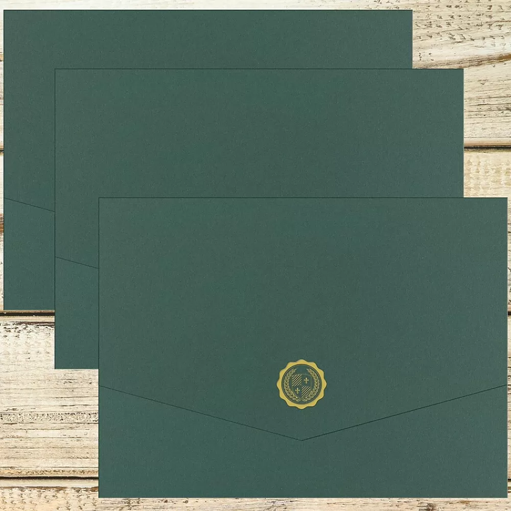 Great Papers Hunter Certificate Holders, 9.375" x 12", Green, 5/Pack (20103780) Online