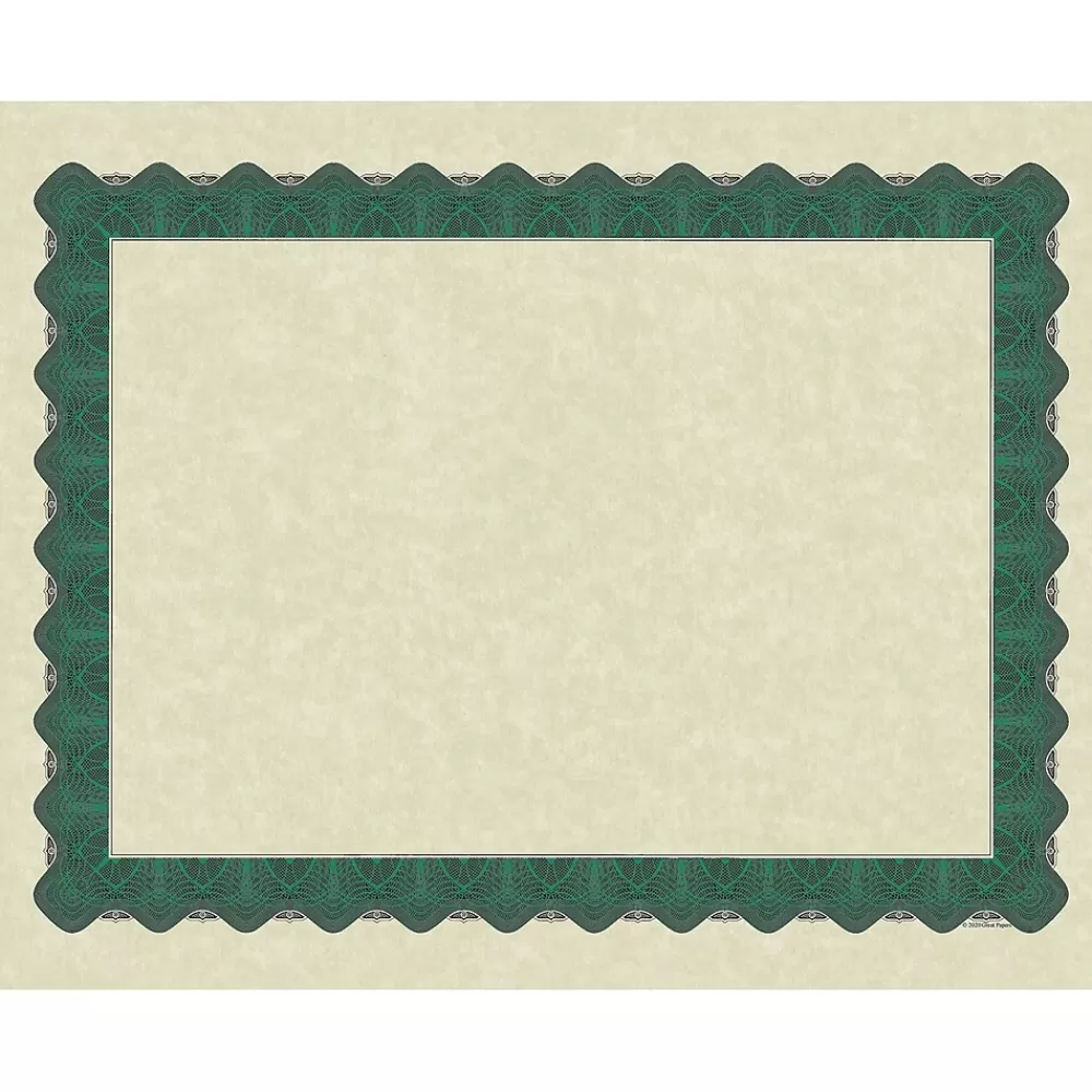 Great Papers Metallic Certificates, 8.5" x 11", Beige/Green, 100/Pack (934200) Best