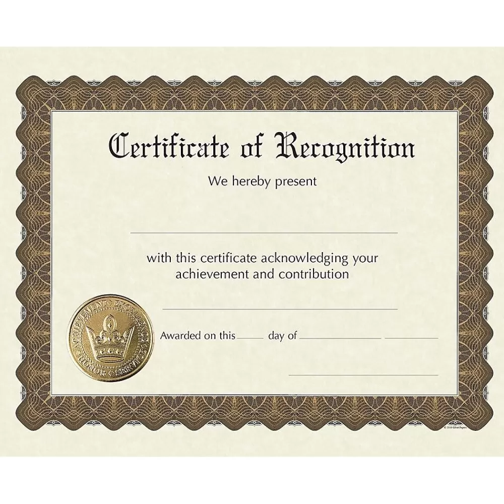 Great Papers Recognition Foil Certificates, 8.5" x 11", 6/Pack (930200) Best Sale