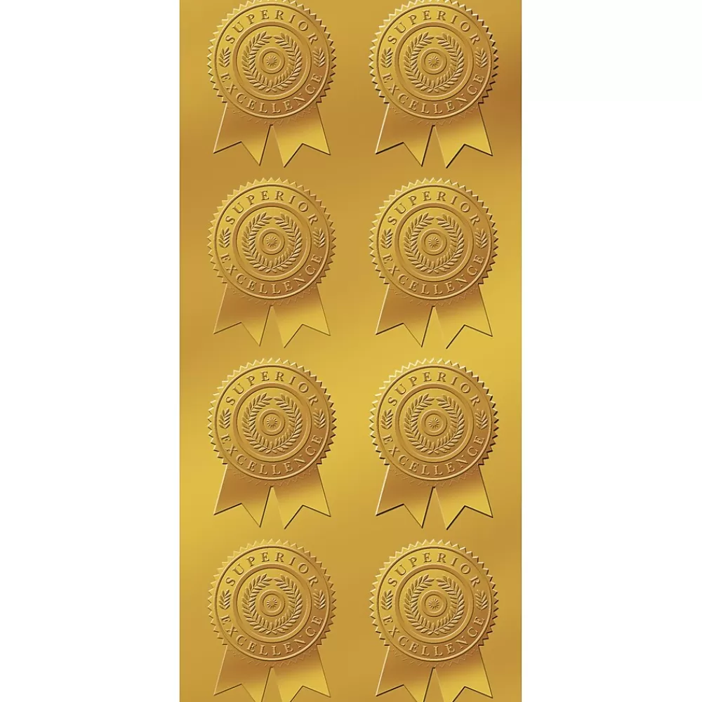 Great Papers ! Star Burst Certificate Seals, 2" x 1", Gold, 48/Pack (903418) Best Sale