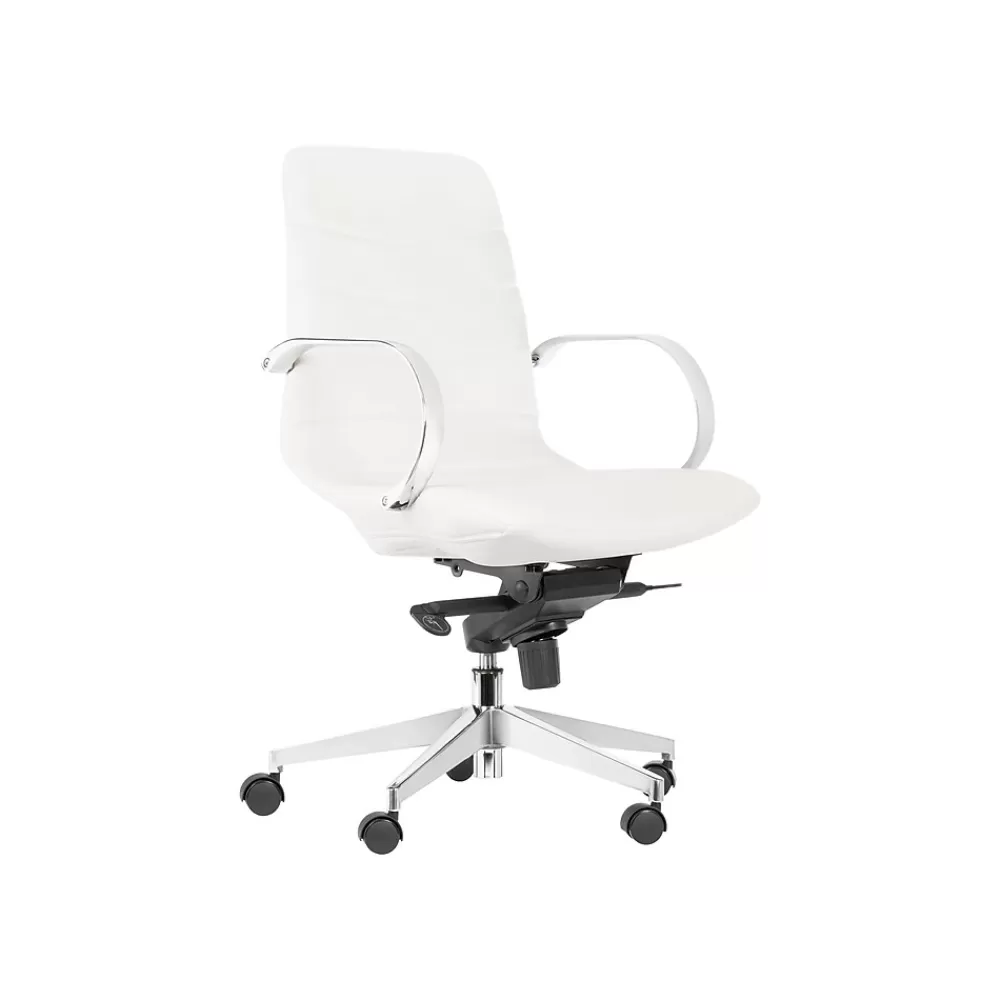 Gry Mattr Capsule Ergonomic Faux Leather Swivel Task Chair, White (GMCC-00852) Online