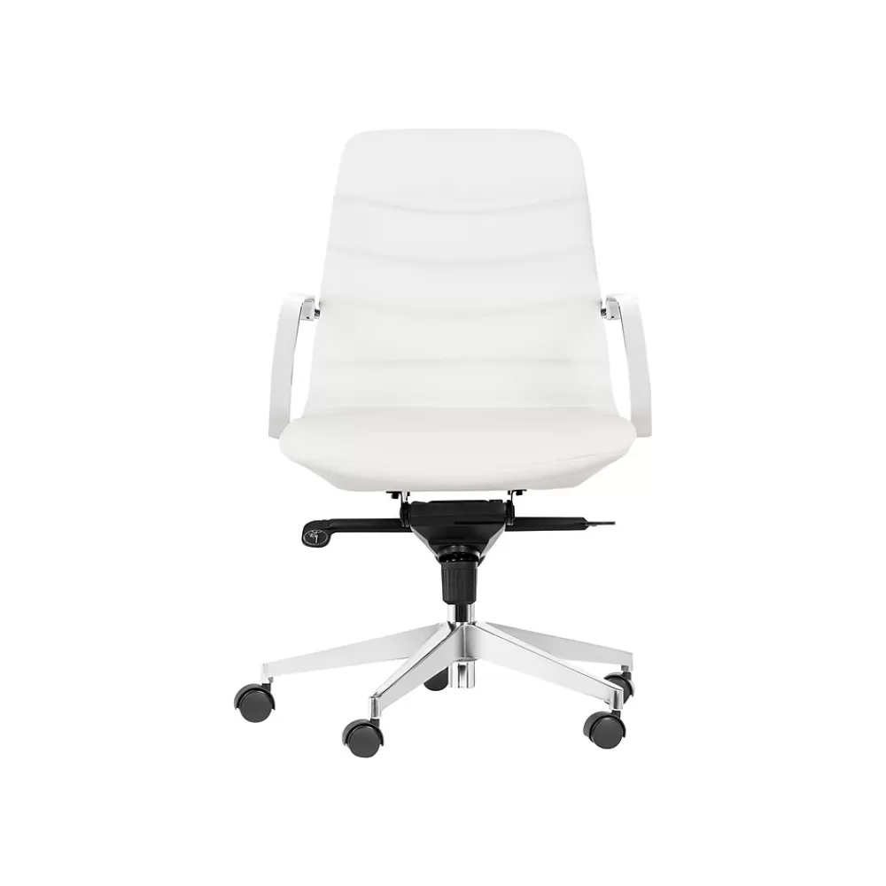 Gry Mattr Capsule Ergonomic Faux Leather Swivel Task Chair, White (GMCC-00852) Online
