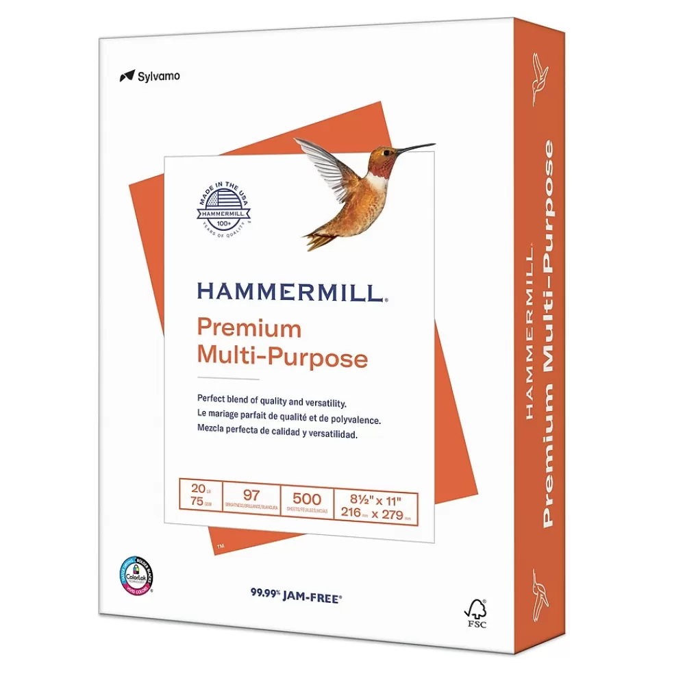 Hammermill 8.5" x 11" Multipurpose Paper, 20 lbs., 97 Brightness, 500 Sheets/Ream (105910) Outlet