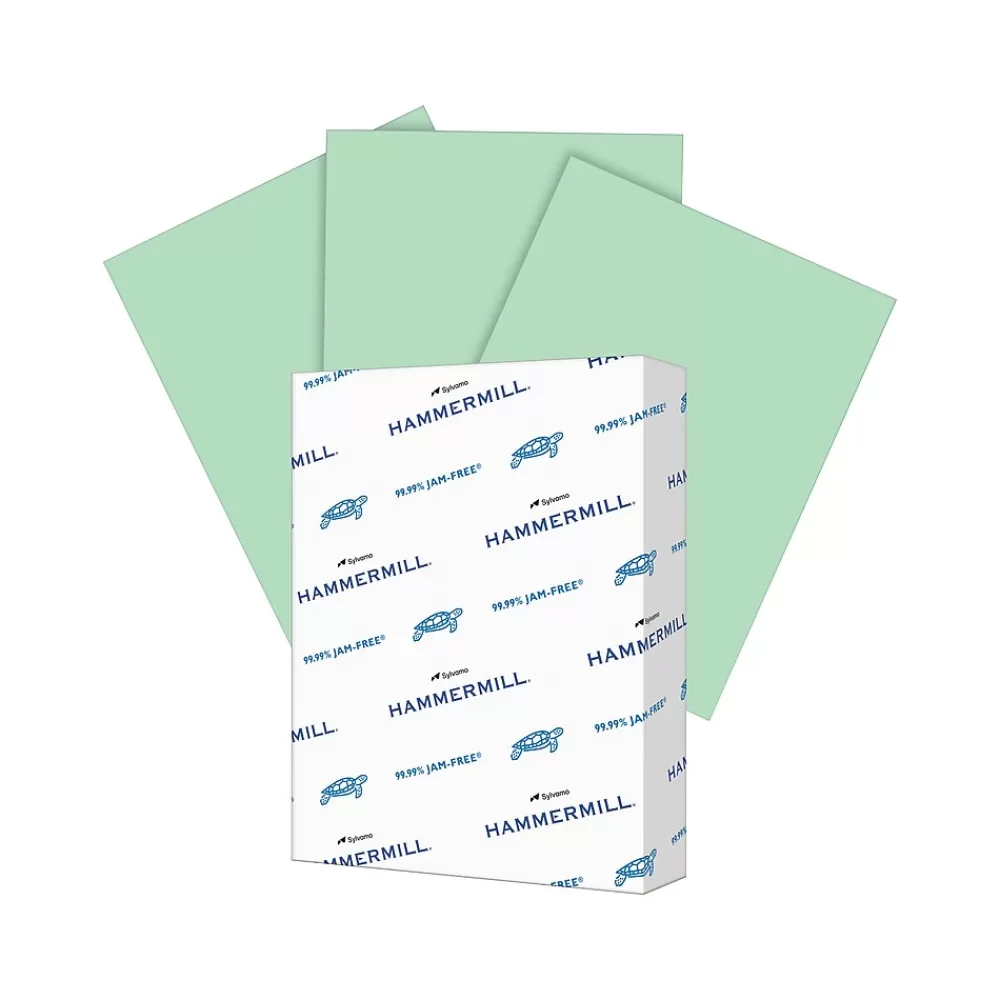 Hammermill 8.5" x 11" Multipurpose Paper, 65 lbs., Green, 250 Sheets/Ream, 2 Reams/Pack (400550) Cheap