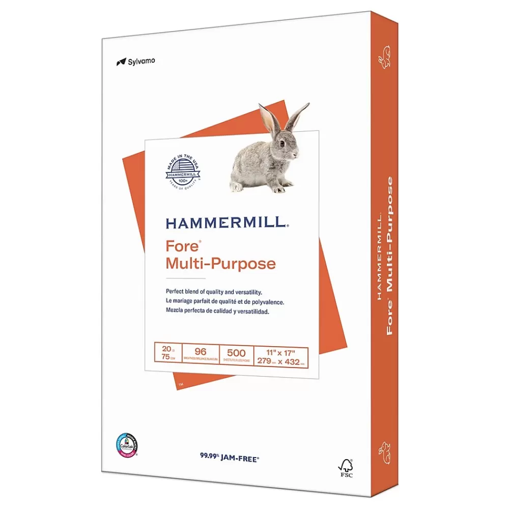 Hammermill Fore 11" x 17" Multipurpose Paper, 20 lbs., 96 Brightness, 500 Sheets/Ream (103192) New