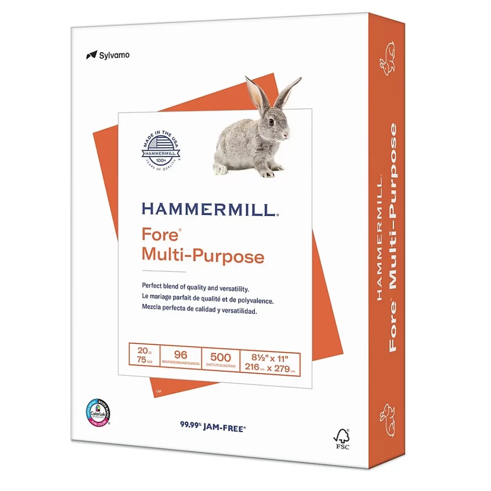 Hammermill Fore 8.5" x 11" Multipurpose Paper, 20 lbs., 96 Brightness, 500 Sheets/Ream (103267) Hot