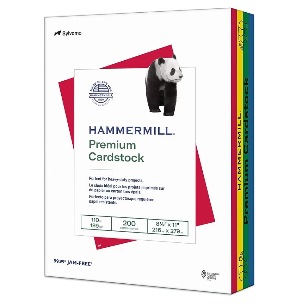 Hammermill Premium 110 lb. Cardstock Paper, 8.5" x 11", Blue/Green/Red/Yellow, 200 Sheets/Ream (168390R) Best