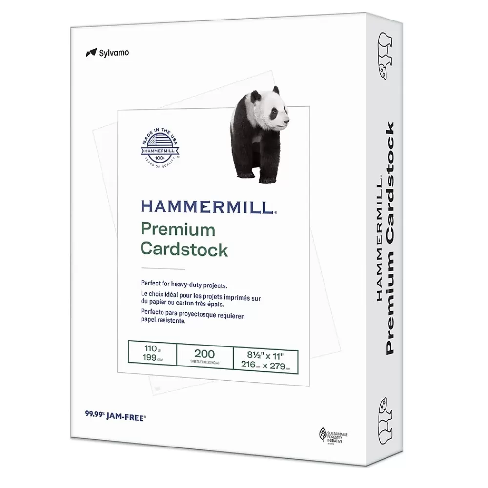 Hammermill Premium 110 lb. Cardstock Paper, 8.5" x 11", White, 200 Sheets/Ream (168380R) Cheap