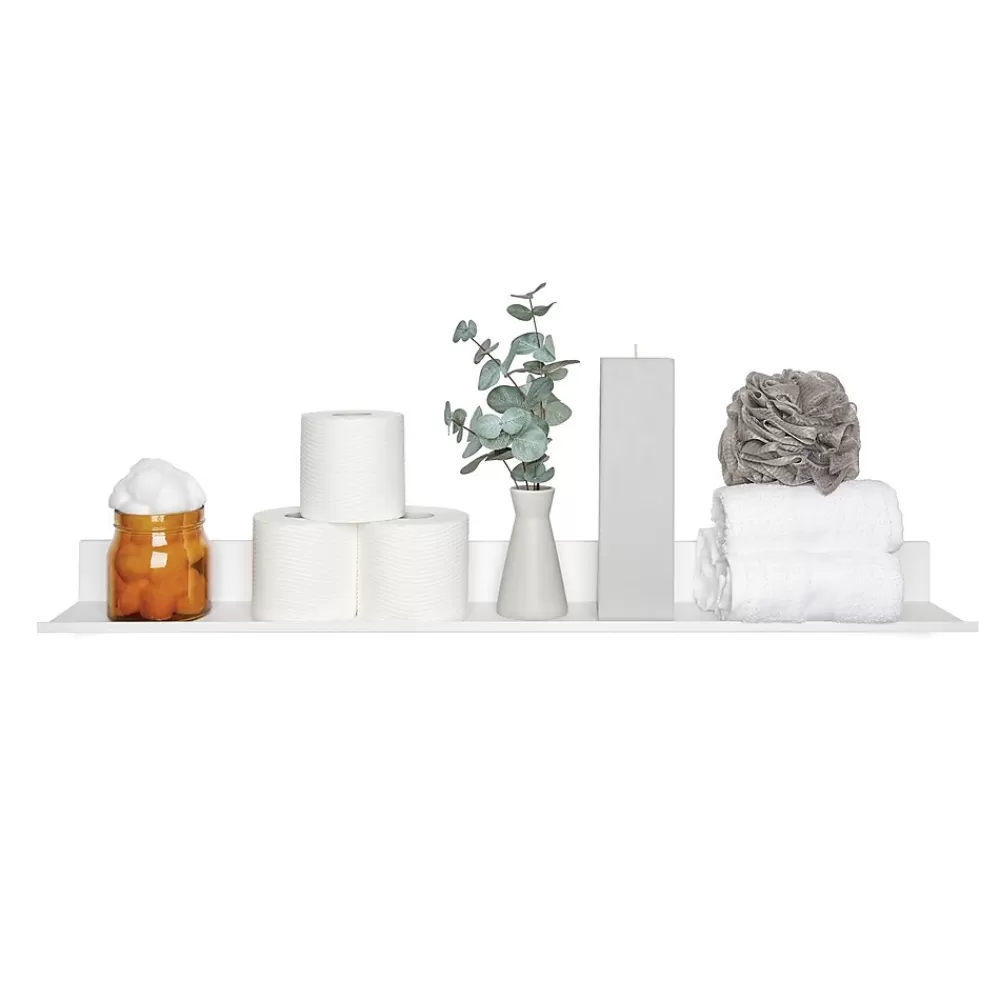 Hangman No-Stud Single Aluminum Floating Shelf, 18-In., White Powder Coat (HANL18W) New
