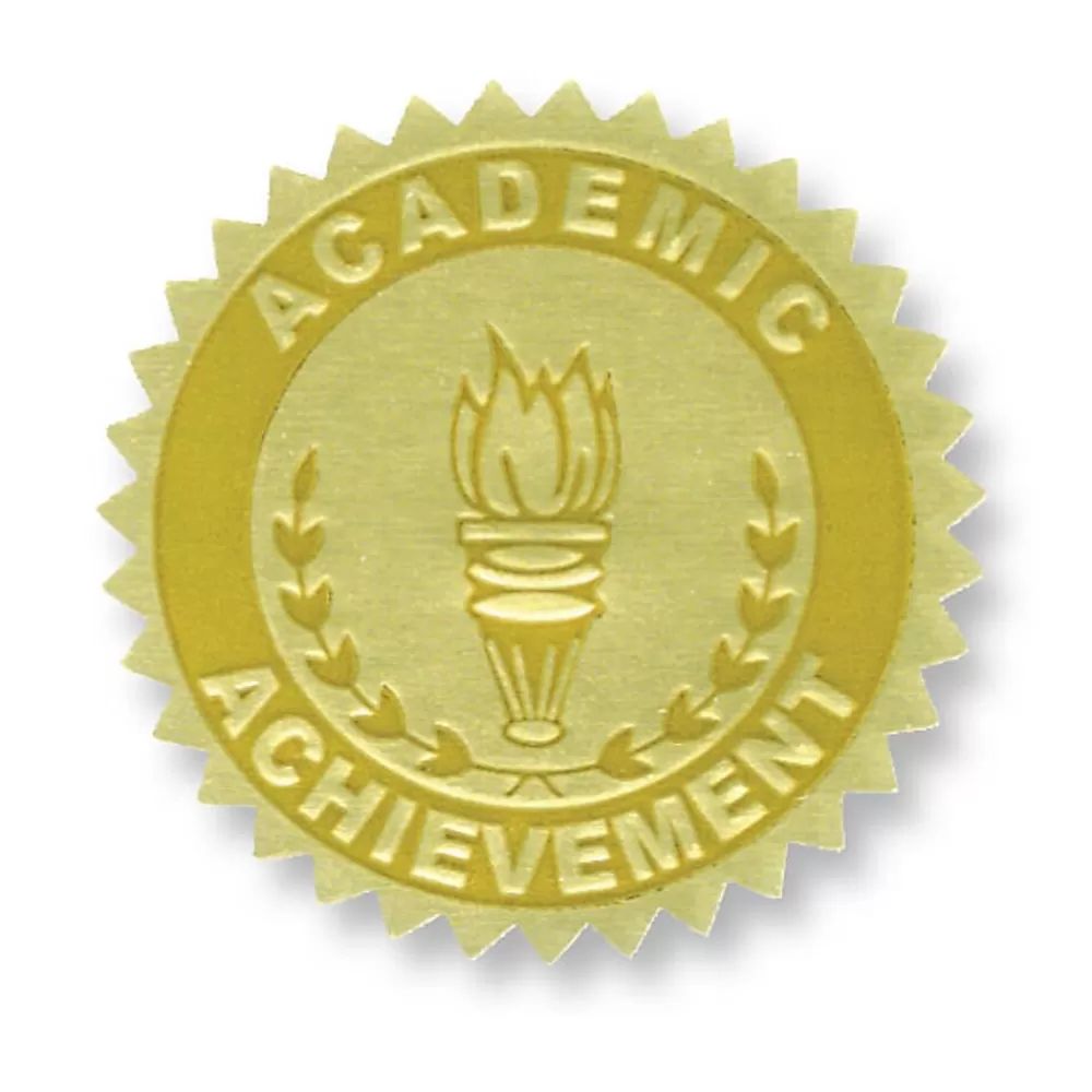 Hayes Embossed Certificate Academic Achievement Seals, Gold, 54/Pack (H-VA372) Cheap