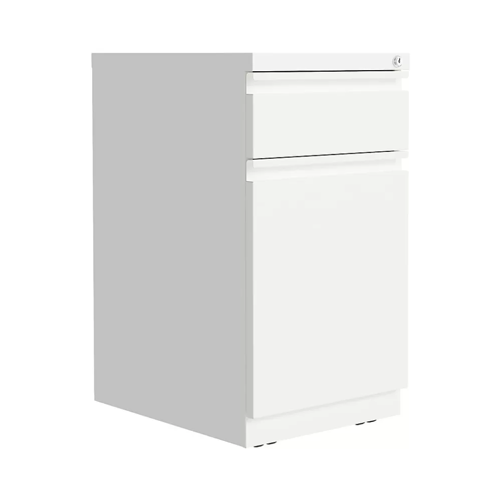 Hirsh 2-Drawer Mobile Vertical File Cabinet, Letter Size, Lockable, 27.75"H x 15"W x 19.88"D, White (25033) Outlet