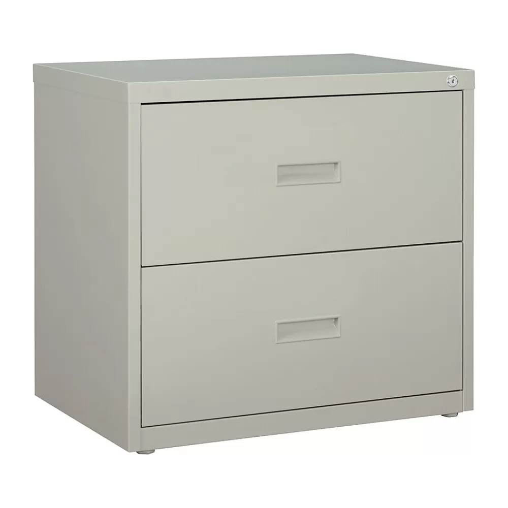 Hirsh HL1000 Series 2-Drawer Lateral File Cabinet, Letter/Legal Size, Lockable, 28"H x 30"W x 18.63"D, Light Gray (19439) Discount