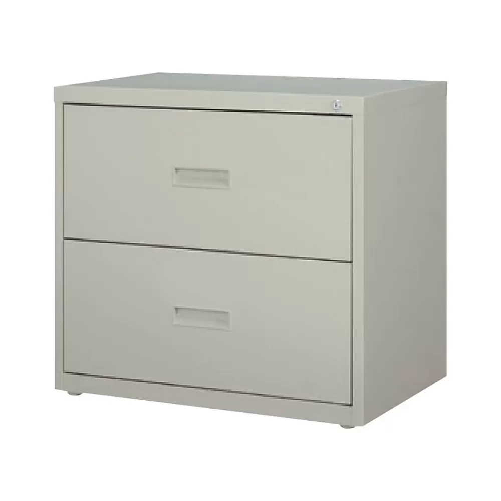Hirsh HL1000 Series 2-Drawer Lateral File Cabinet, Letter/Legal Size, Lockable, 28"H x 30"W x 18.63"D, Light Gray (19439) Discount