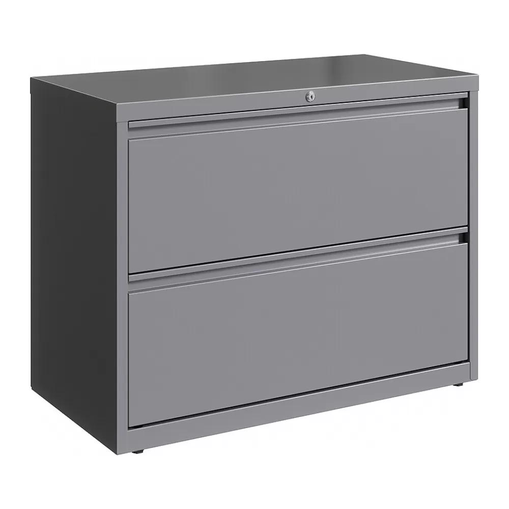 Hirsh HL10000 Series 2-Drawer Lateral File Cabinet, Locking, Letter/Legal, Arctic Silver, 36" (23744) Hot