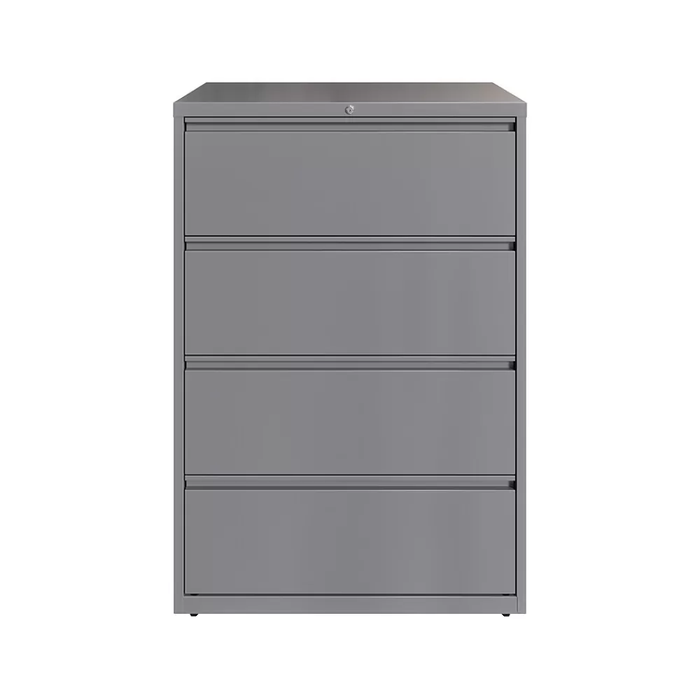 Hirsh HL10000 Series 4-Drawer Lateral File Cabinet, Locking, Letter/Legal, Arctic Silver, 36" (23746) Discount