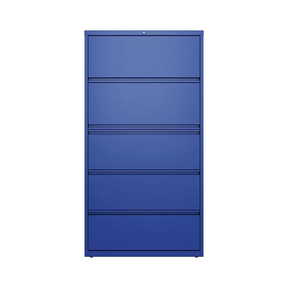 Hirsh HL10000 Series 5-Drawer Lateral File Cabinet, Locking, Letter/Legal, Classic Blue, 36" (24260) Best