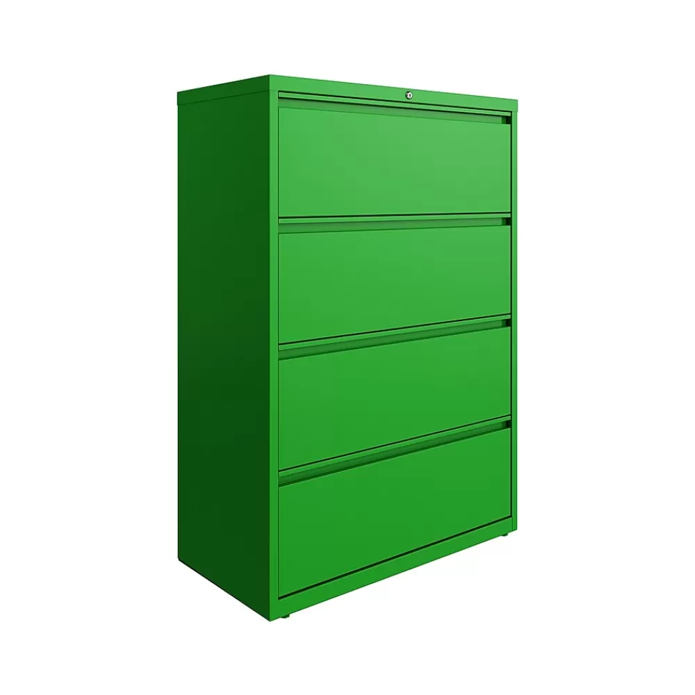 Hirsh HL10000 Series 4-Drawer Lateral File Cabinet, Locking, Letter/Legal, Screaming Green, 36" (24256) Shop