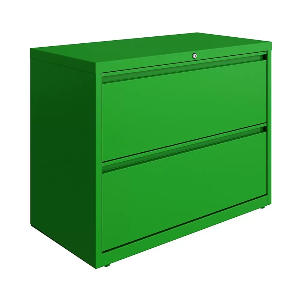 Hirsh HL10000 Series 2-Drawer Lateral File Cabinet, Locking, Letter/Legal, Screaming Green, 36" (24250) Sale