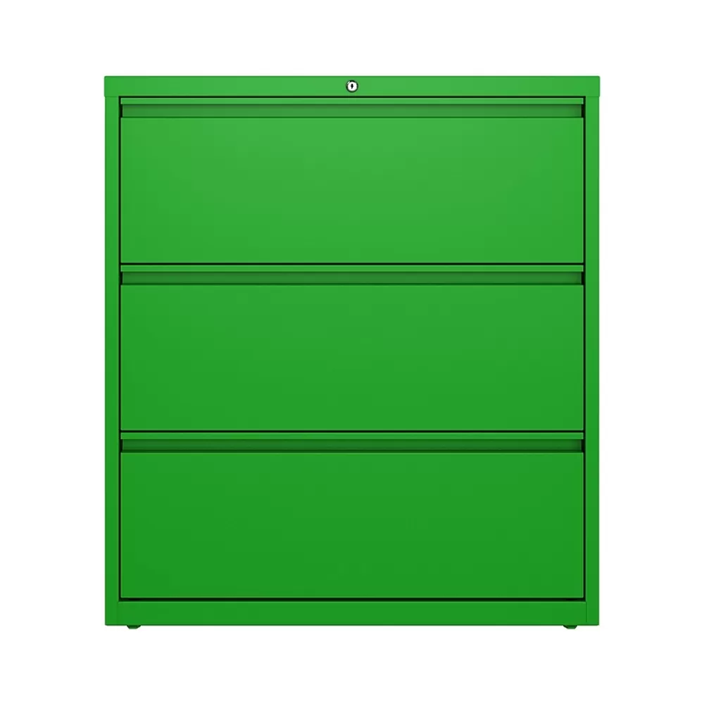 Hirsh HL10000 Series 3-Drawer Lateral File Cabinet, Locking, Letter/Legal, Screaming Green, 36" (24253) Cheap