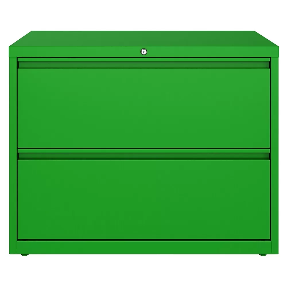 Hirsh HL10000 Series 2-Drawer Lateral File Cabinet, Locking, Letter/Legal, Screaming Green, 36" (24250) Sale