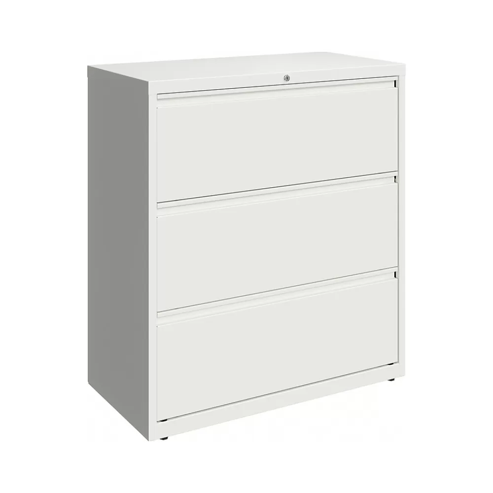 Hirsh HL10000 Series 3-Drawer Lateral File Cabinet, Locking, Letter/Legal, White, 36" (23701) Online