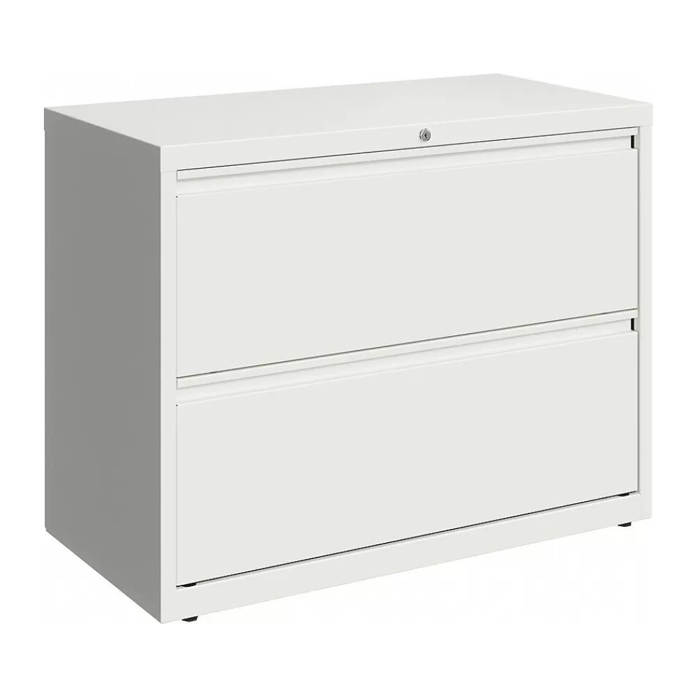 Hirsh HL10000 Series 2-Drawer Lateral File Cabinet, Locking, Letter/Legal, White, 36" (23700) Fashion