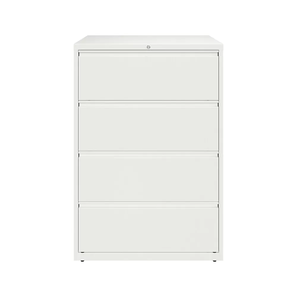 Hirsh HL10000 Series 4-Drawer Lateral File Cabinet, Locking, Letter/Legal, White, 36" (23702) Flash Sale