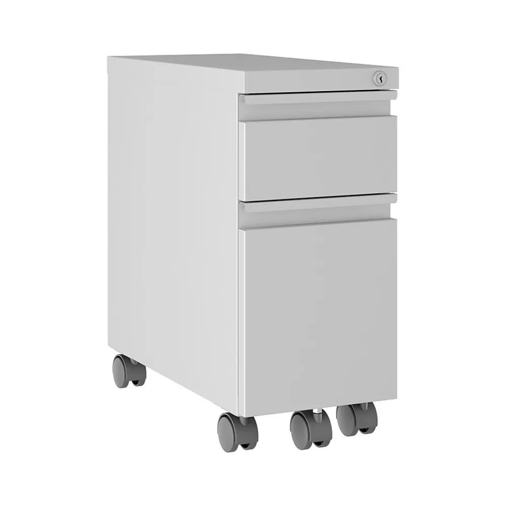 Hirsh HL10000 Series 2-Drawer Mobile Vertical File Cabinet, Letter/Legal Size, Lockable, Arctic Silver (24044) Flash Sale