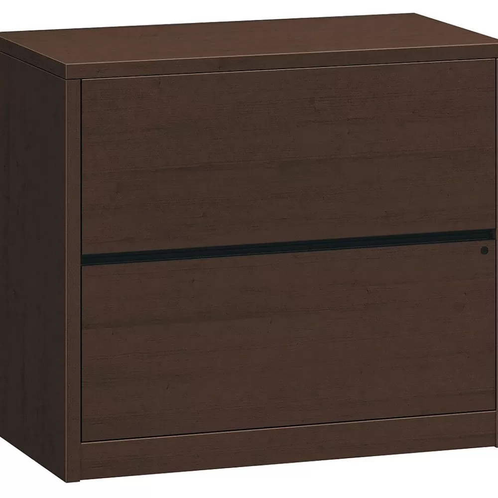 HON 10500 Series 2 Drawer Lateral File Cabinet, Mocha Finish, 36"W (10563MOMO) Best