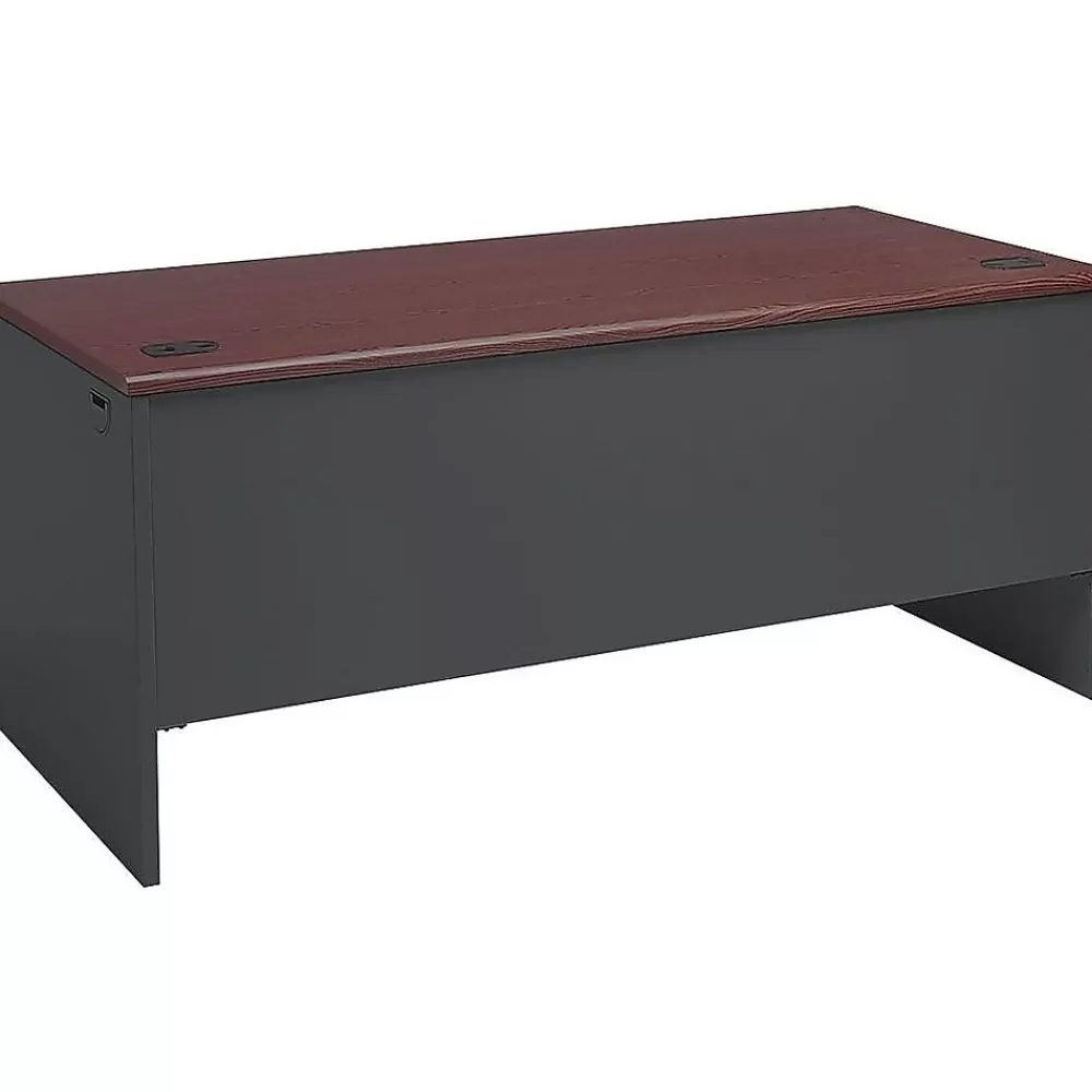 HON 38000 Series 66" Single Pedestal Desk, Charcoal (38292LNS) Discount