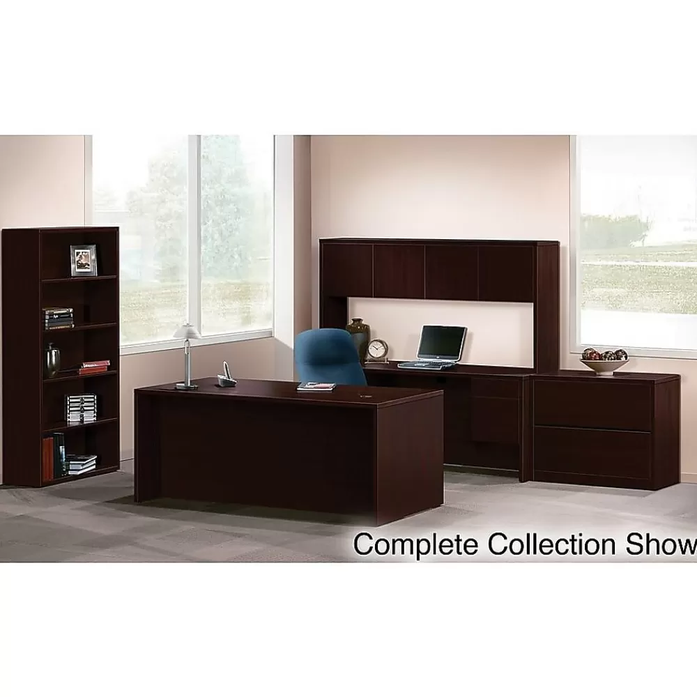 HON 10500 Series 66" Single Pedestal Desk, Mahogany (10583RNN) Hot