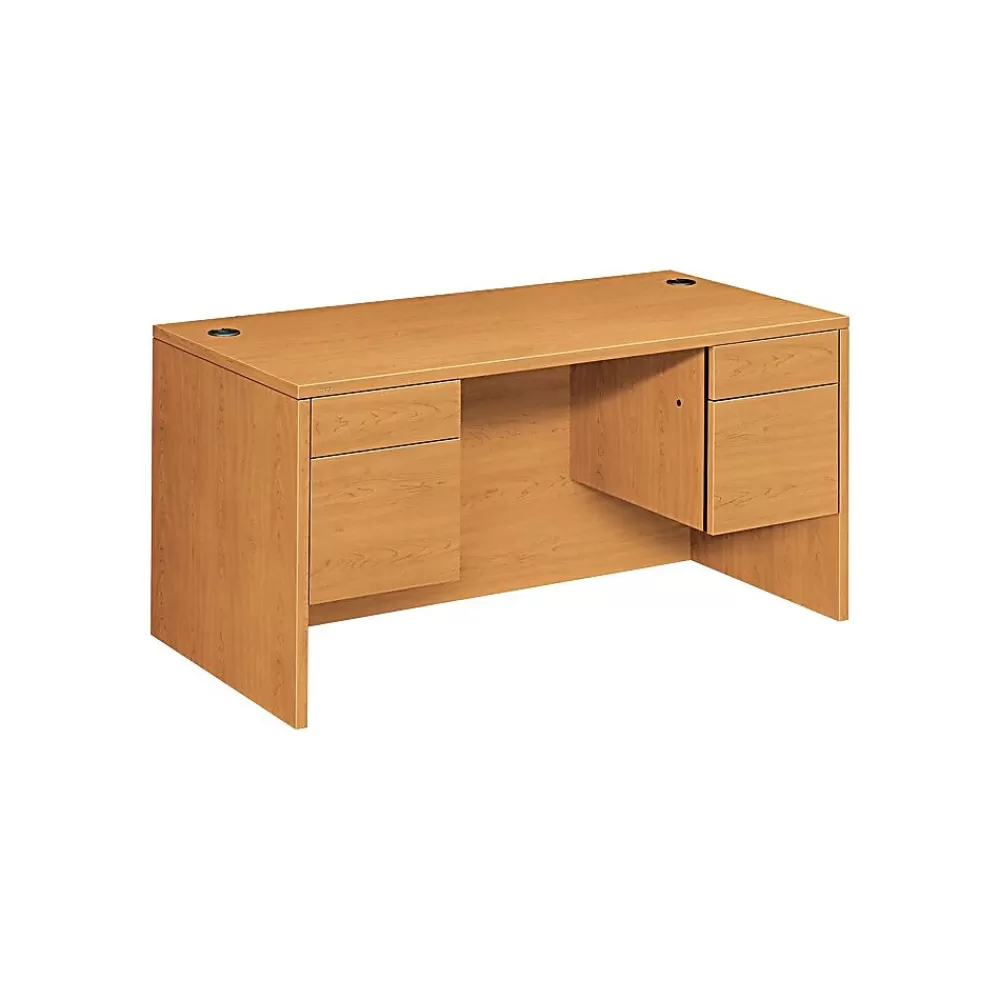 HON ® 10500 Series Double Pedestal Desk, Harvest, 29 1/2"H x 60"W x 30"D Cheap