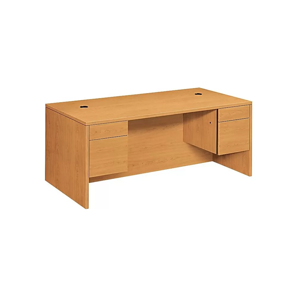HON 10500 Series Double Pedestal Rectangle Desk, Harvest, 29-1/2"H x 72"W x 36"D Cheap