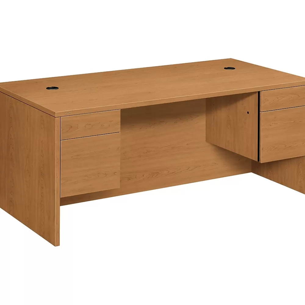 HON 10500 Series Double Pedestal Rectangle Desk, Harvest, 29-1/2"H x 72"W x 36"D Cheap