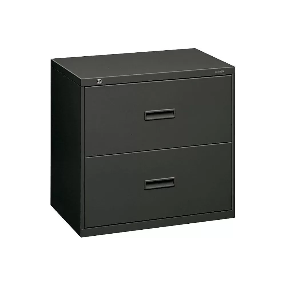 HON 400 Series 2-Drawer Lateral File Cabinet, Letter/Legal Size, Lockable, 28.375"H x 30"W x 19.25"D, Charcoal (432LS) Flash Sale