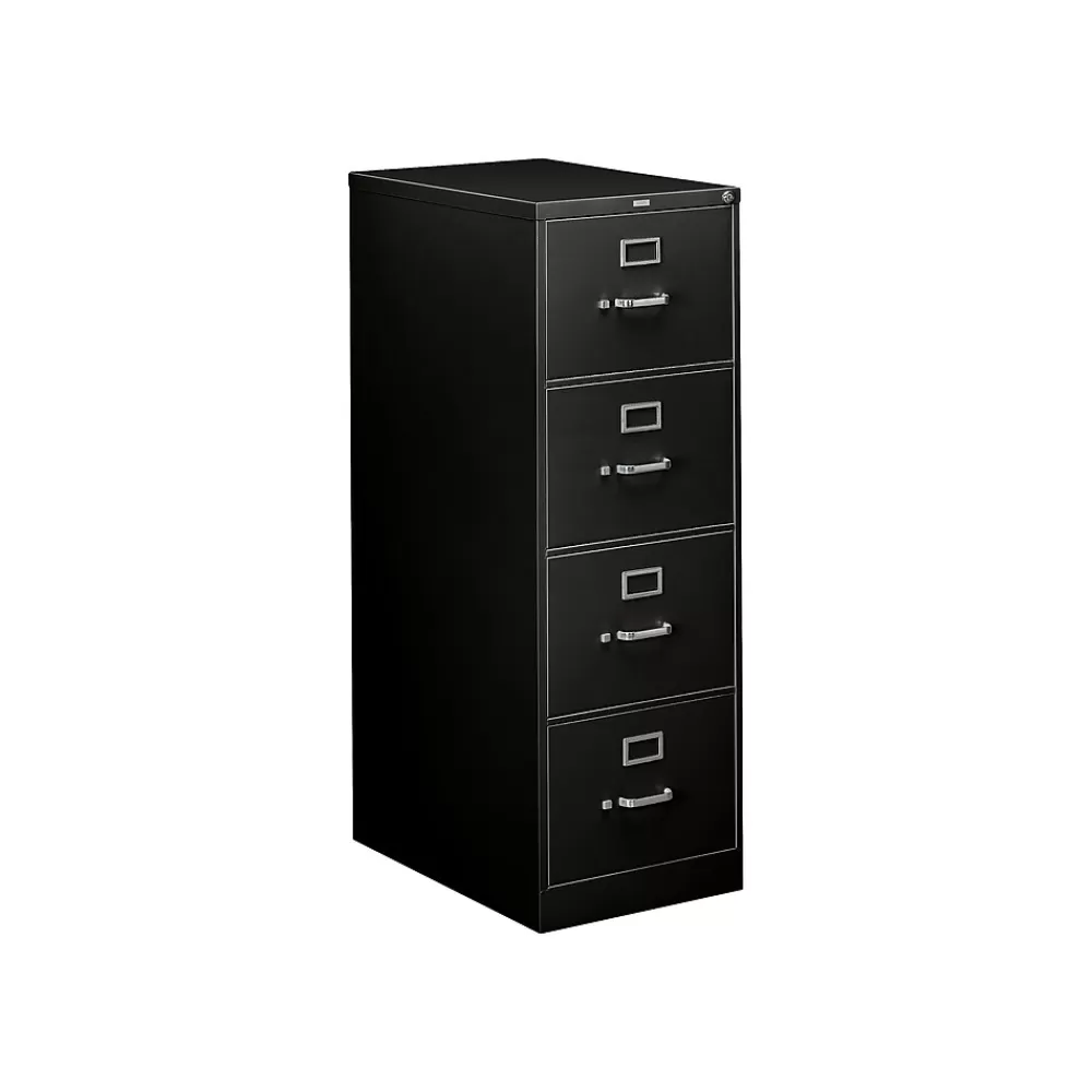 HON 310 Series 4-Drawer Vertical File Cabinet, Legal Size, Lockable, 52"H x 18.25"W x 26.5"D, Black (314CPP) Best Sale