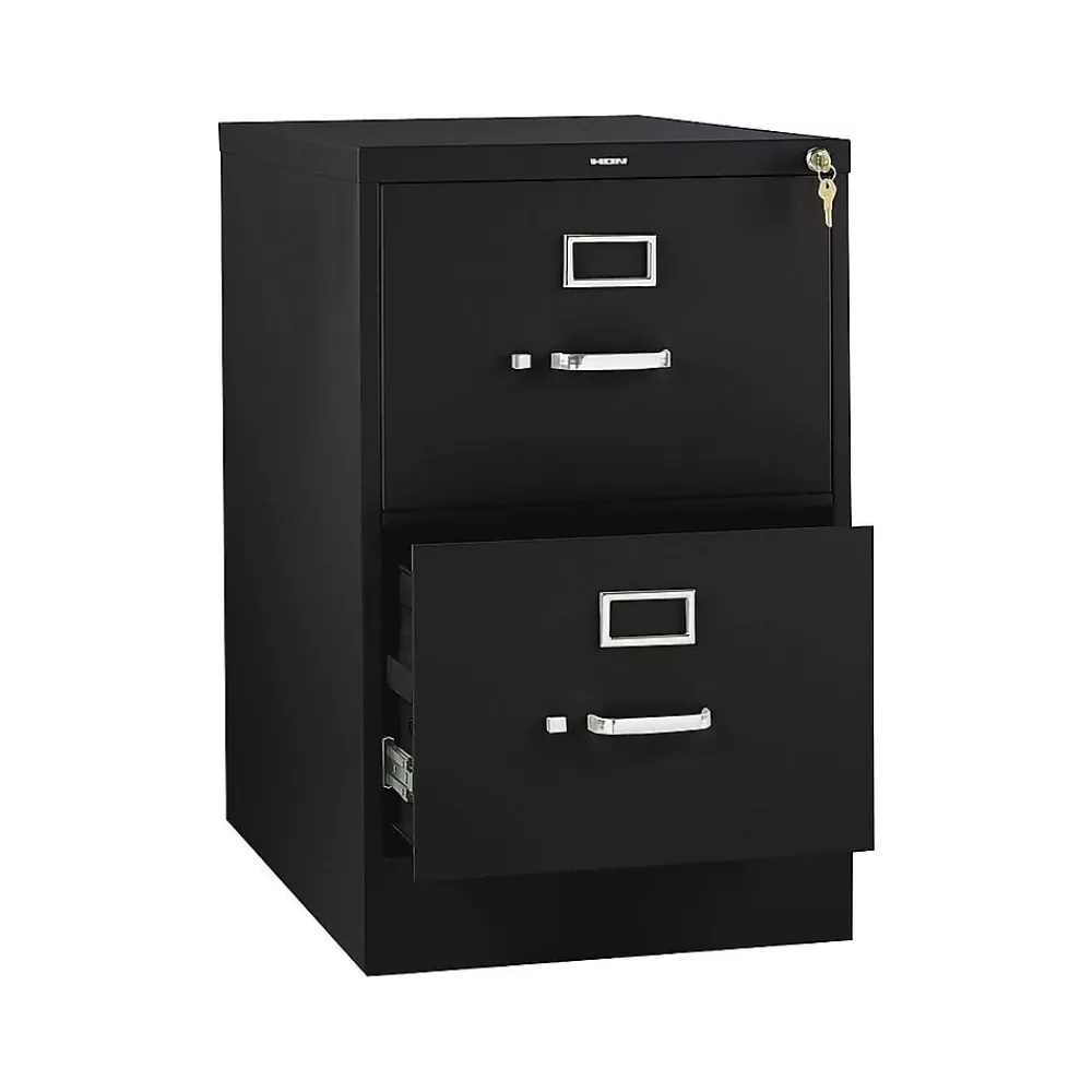HON 310 Series 2-Drawer Vertical File Cabinet, Legal Size, Lockable, 29"H x 18.25"W x 26.5"D, Black (312CPP) Discount
