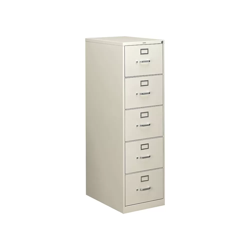 HON 310 Series 5-Drawer Vertical File Cabinet, Legal Size, Lockable, 60"H x 18.25"W x 26.5"D, Light Gray (H315CPQ) Online